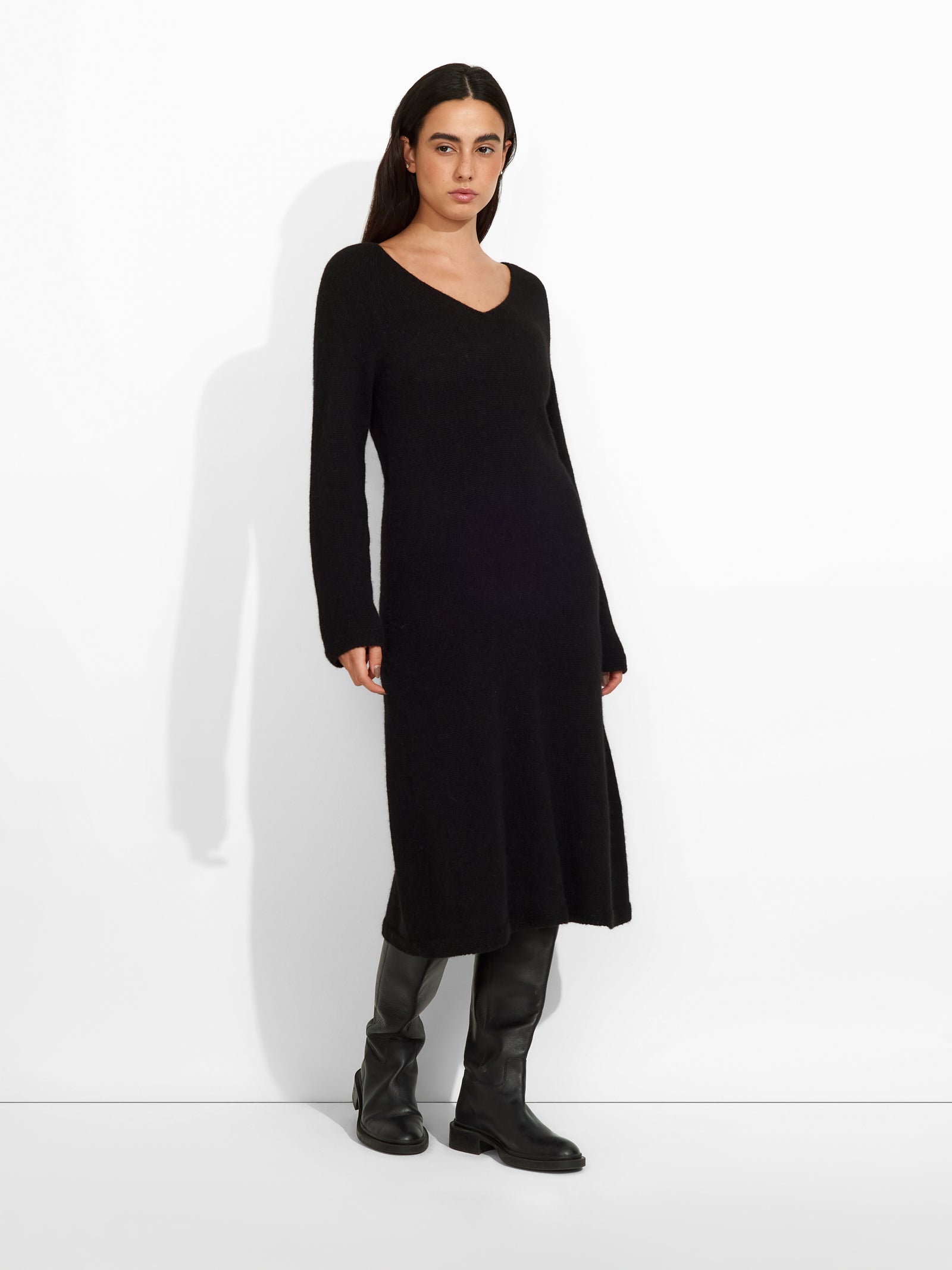 Black Zafina Baby Alpaca Dress
