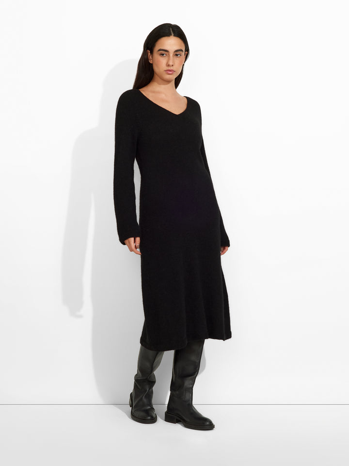 Vestido Zafina De Baby Alpaca Color Negro