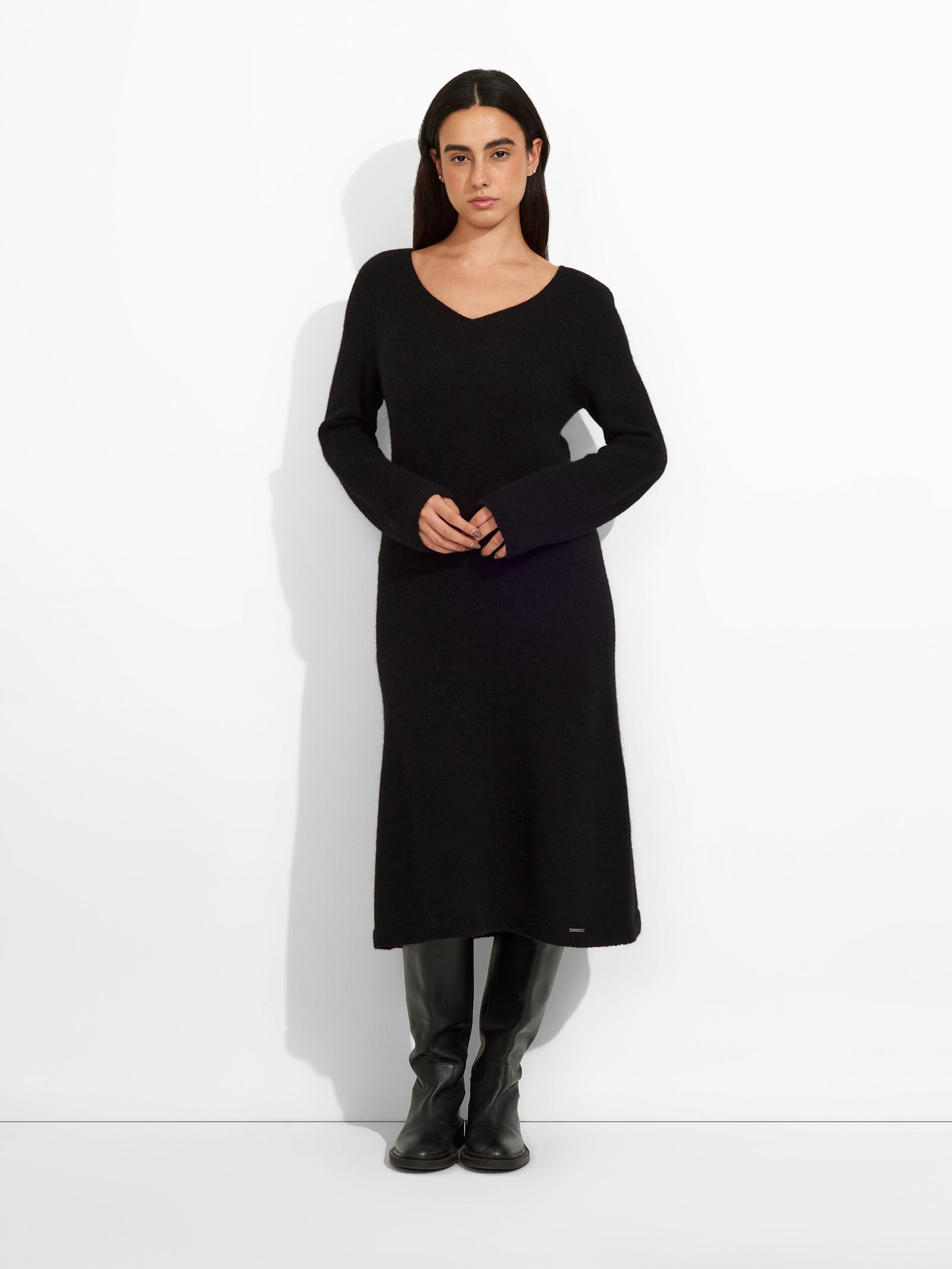 Black Zafina Baby Alpaca Dress