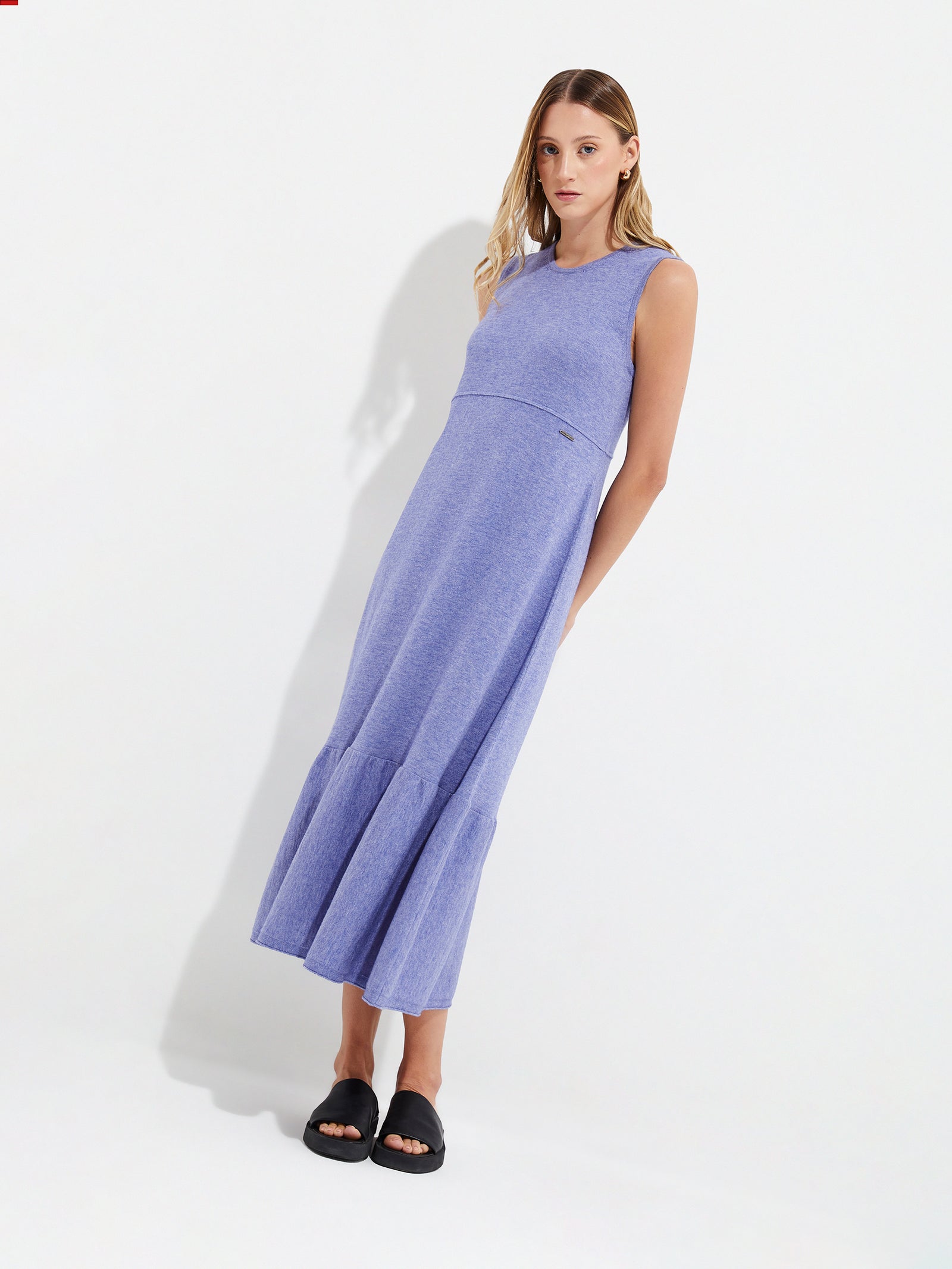 Yingyang Cotton Dress Blue Color