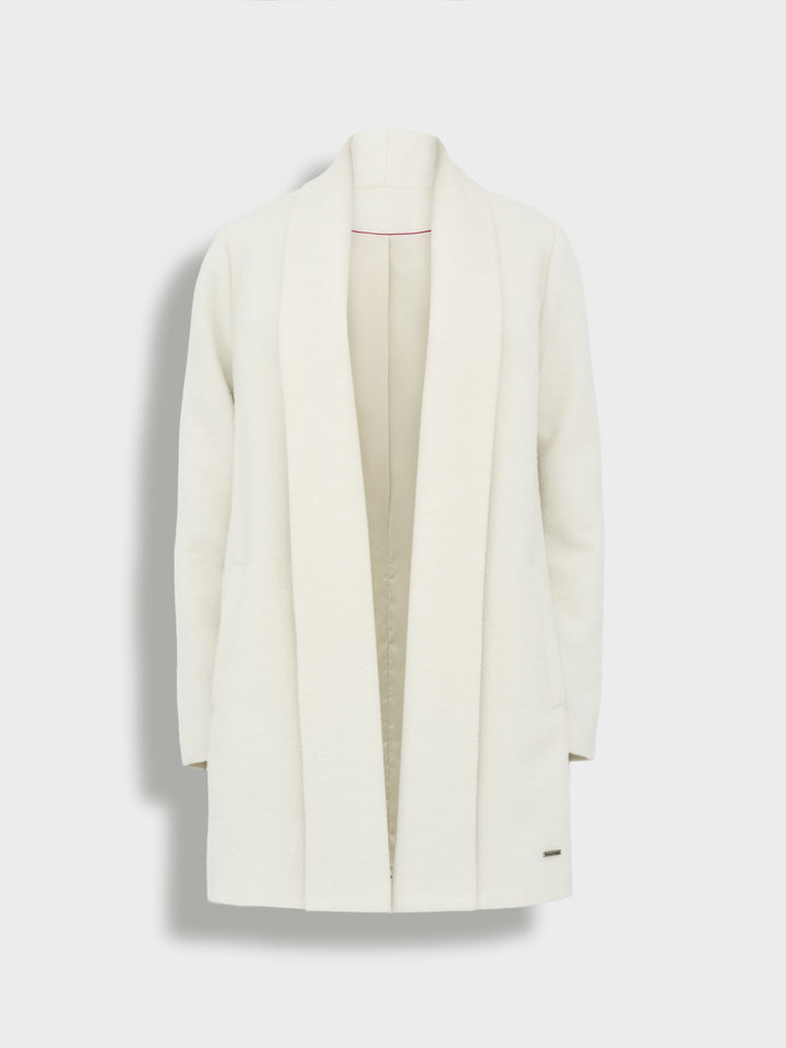 ABRIGO SHORT SWING DE BABY ALPACA COLOR ECRU