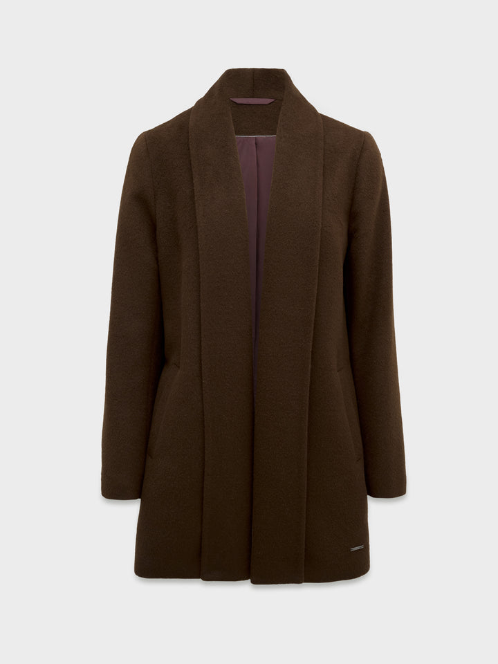 Abrigo Short Swing De Baby Alpaca Color Marrón