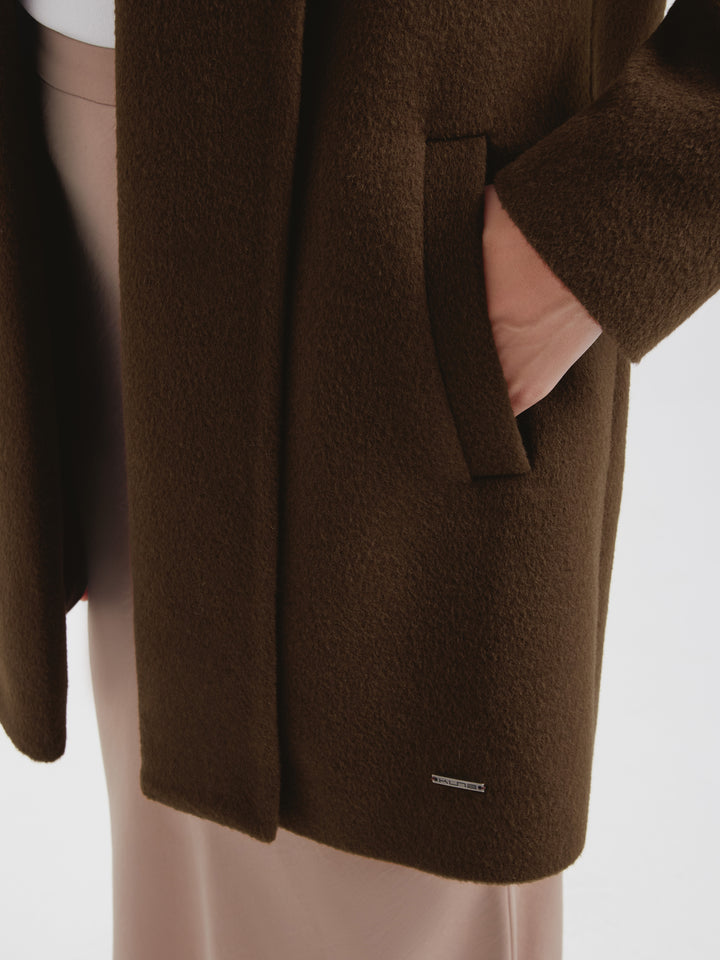 Abrigo Short Swing De Baby Alpaca Color Marrón