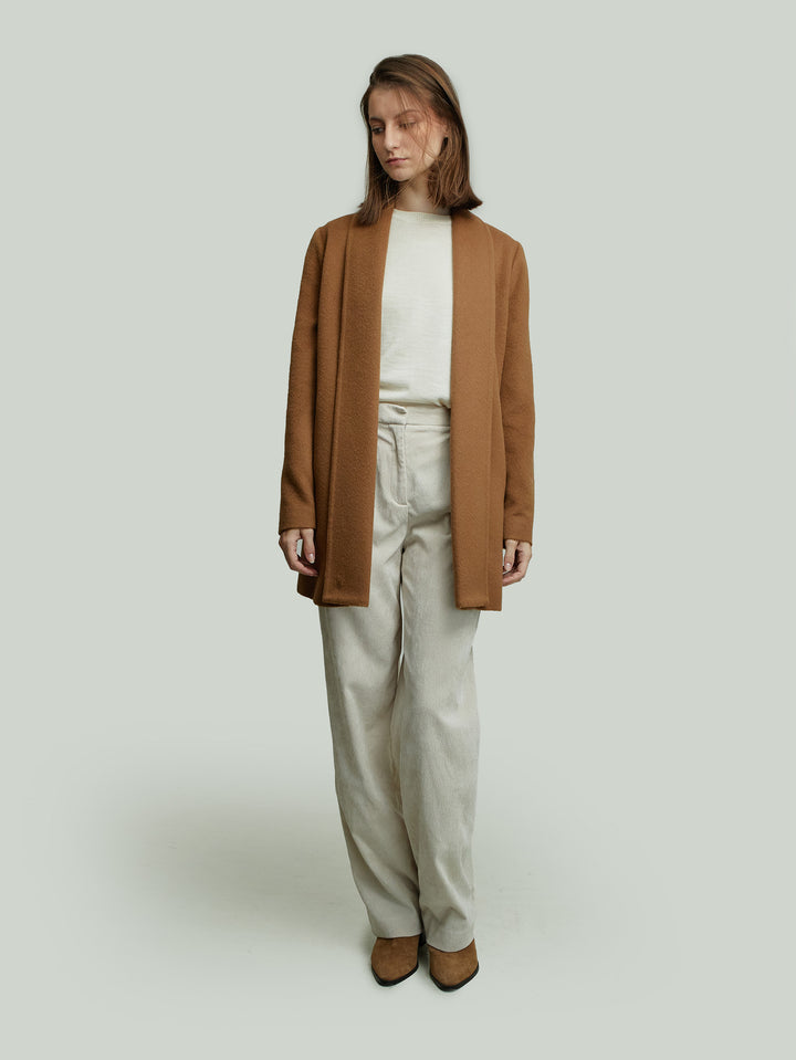 ABRIGO SHORT SWING DE BABY ALPACA COLOR CAMEL