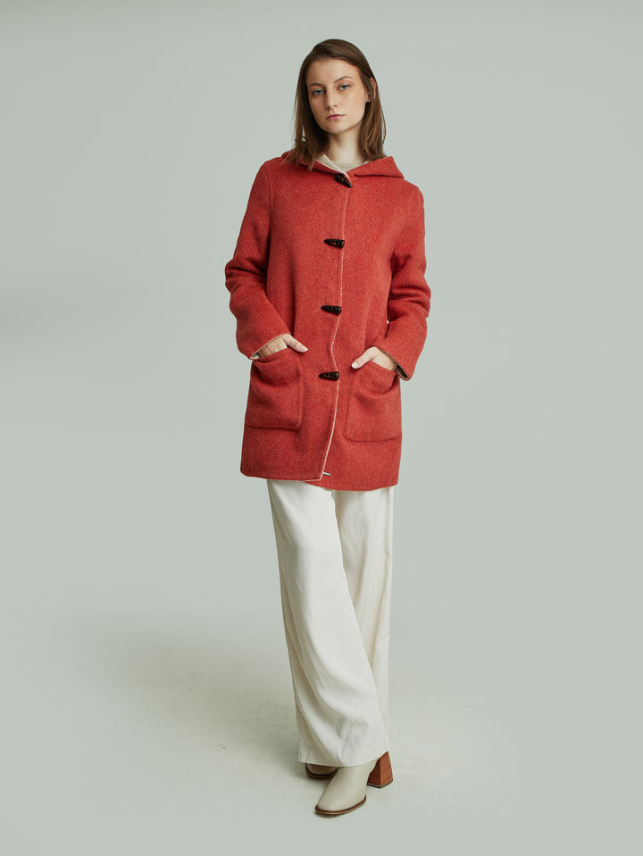 Abrigo Alaia De Baby Alpaca Color Naranja