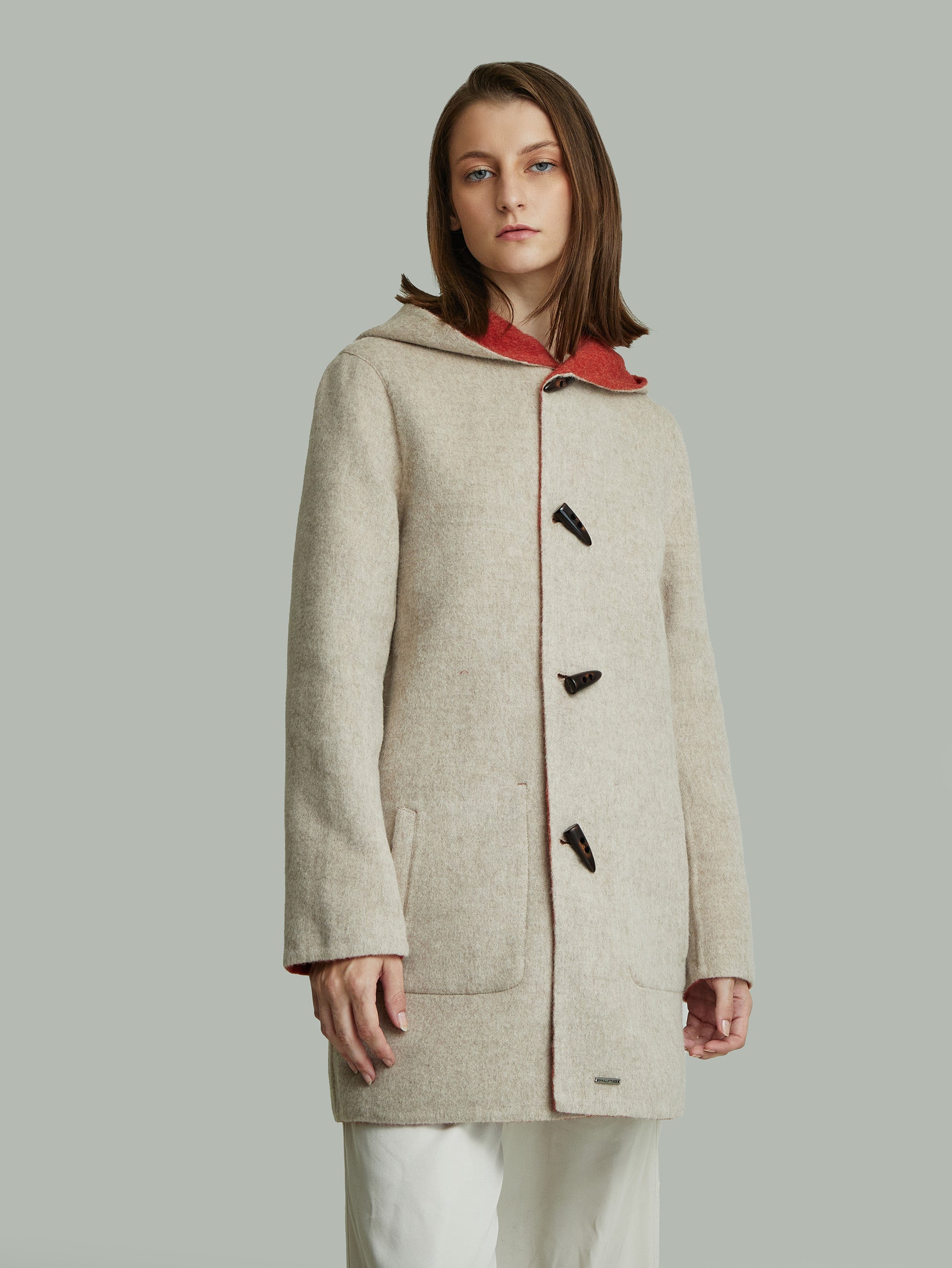 Alaia Baby Alpaca Coat in Orange