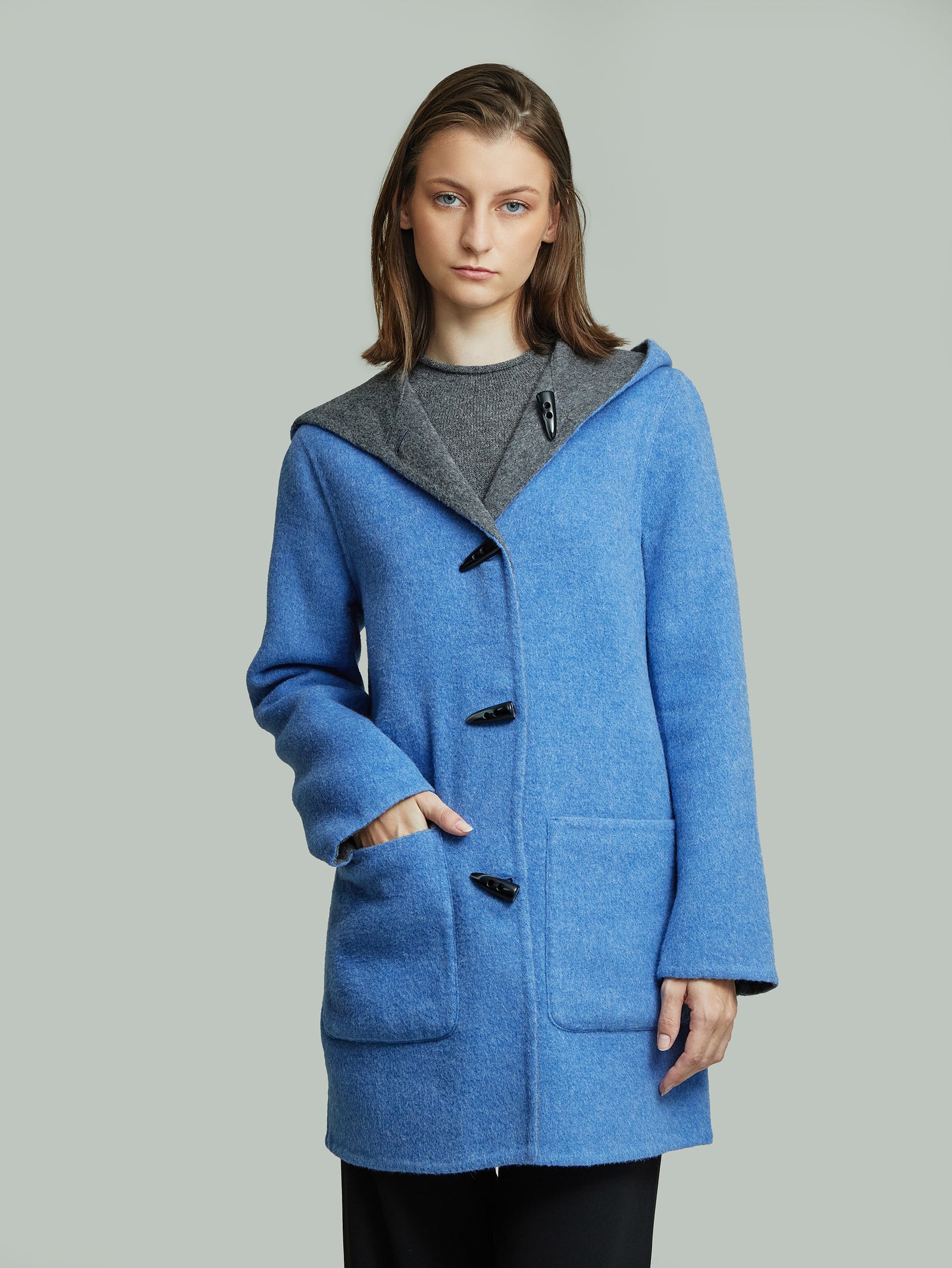 Alaia Coat in Baby Alpaca Color Blue