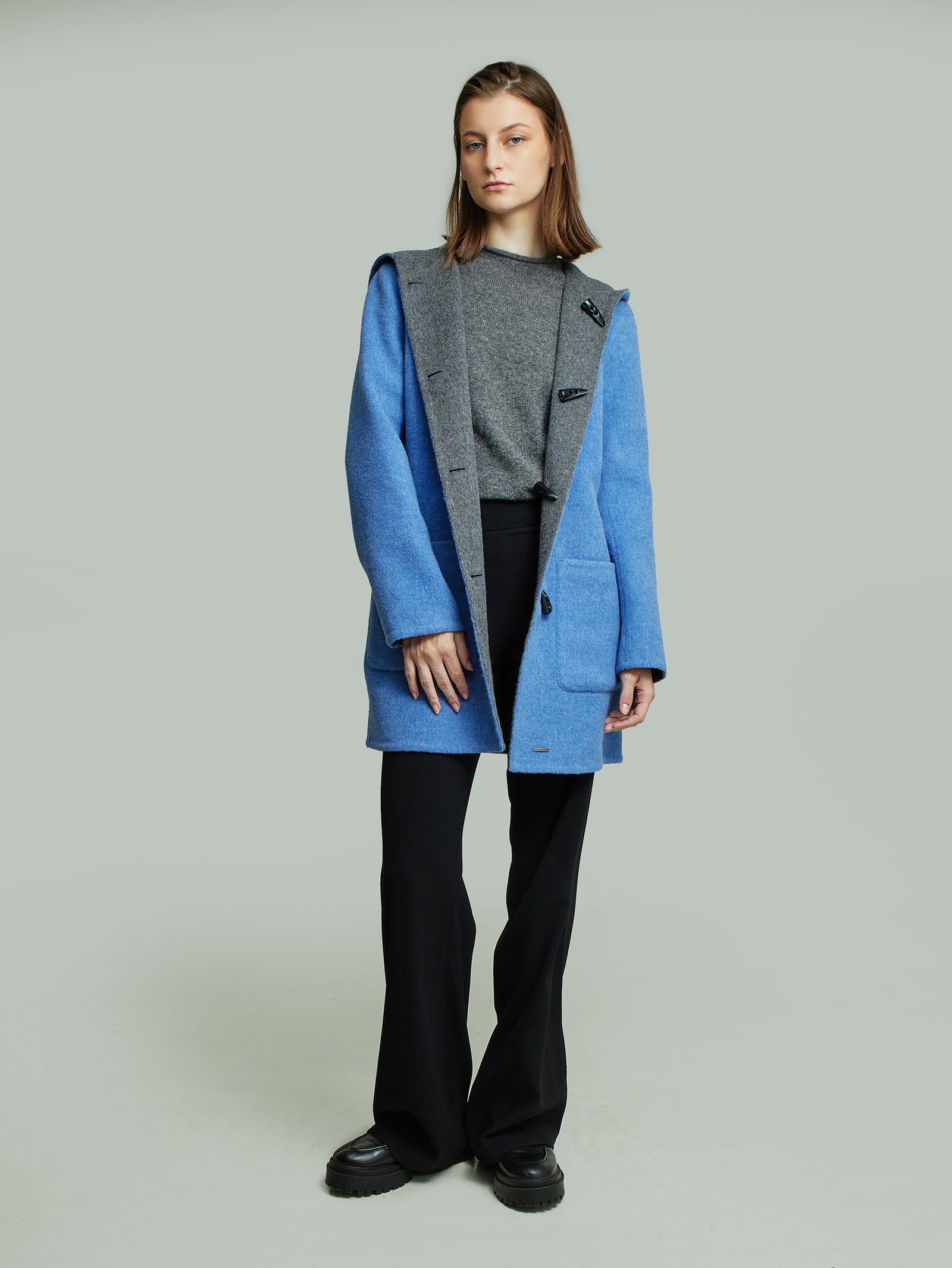 Alaia Coat in Baby Alpaca Color Blue