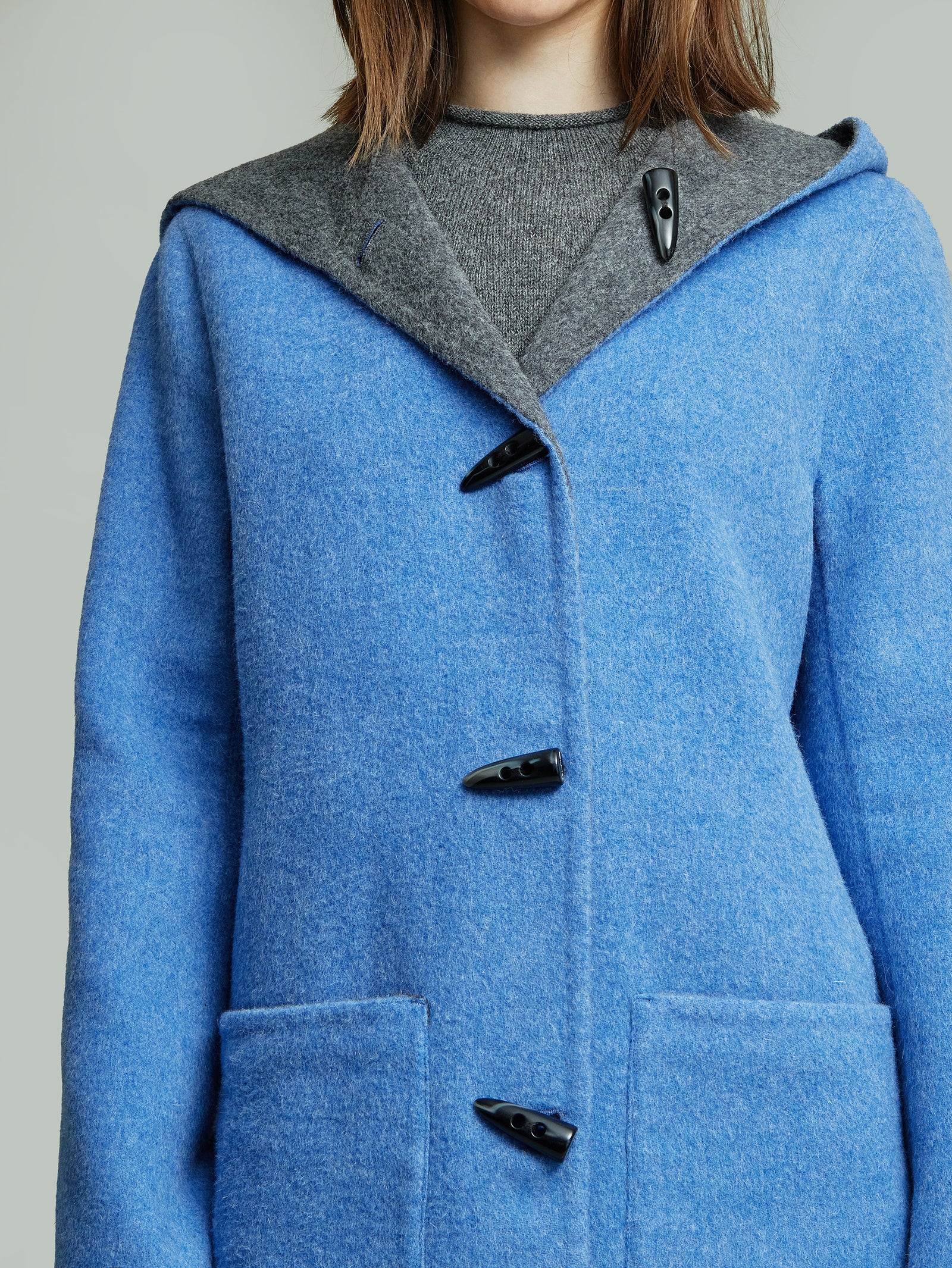 Alaia Coat in Baby Alpaca Color Blue