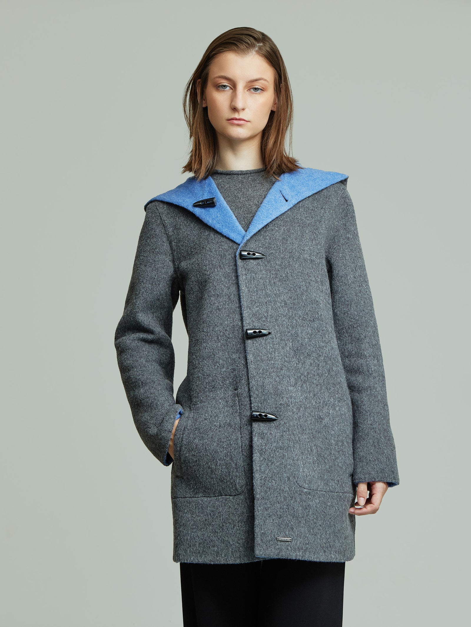 Alaia Coat in Baby Alpaca Color Blue