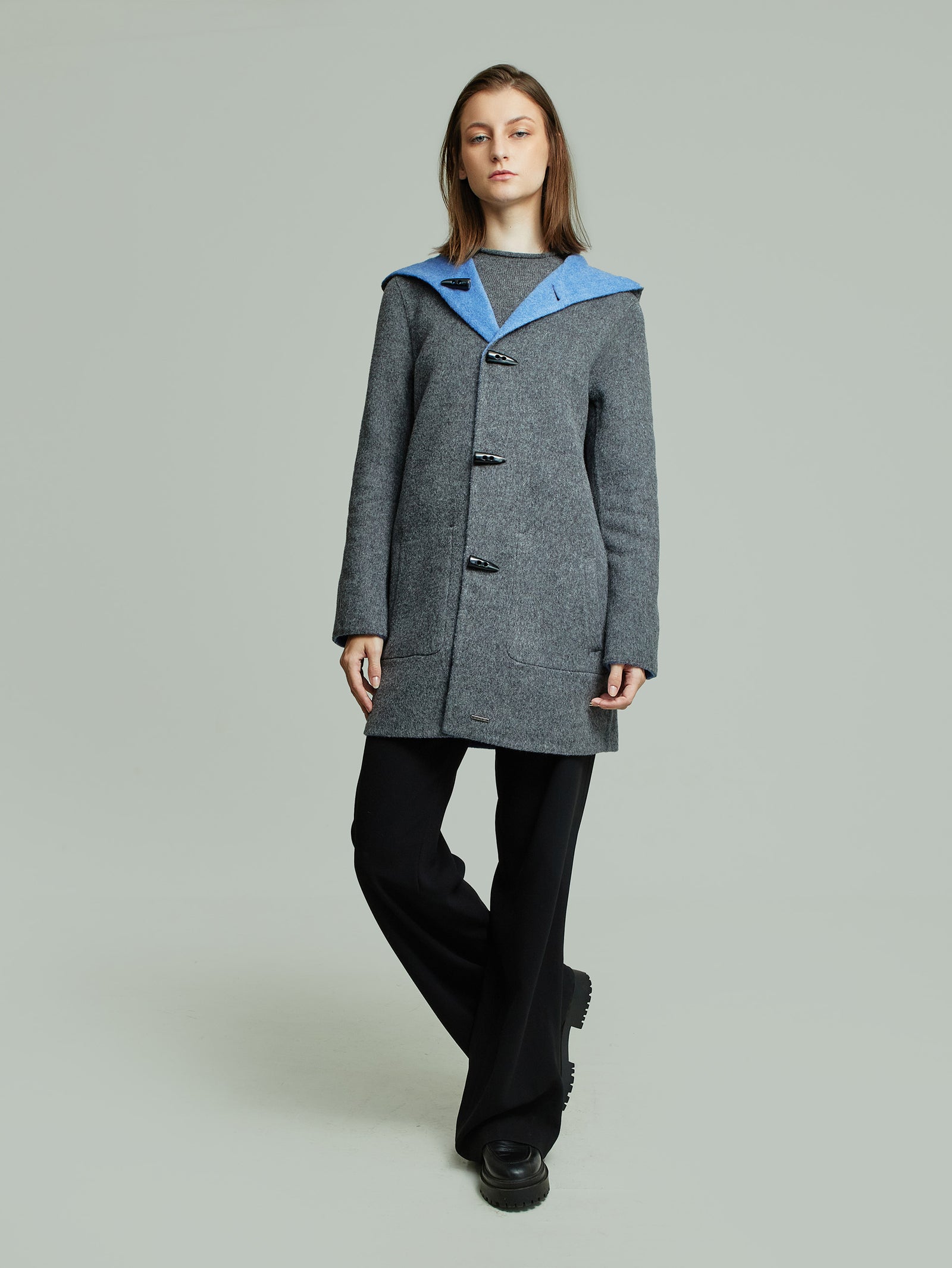 Alaia Coat in Baby Alpaca Color Blue