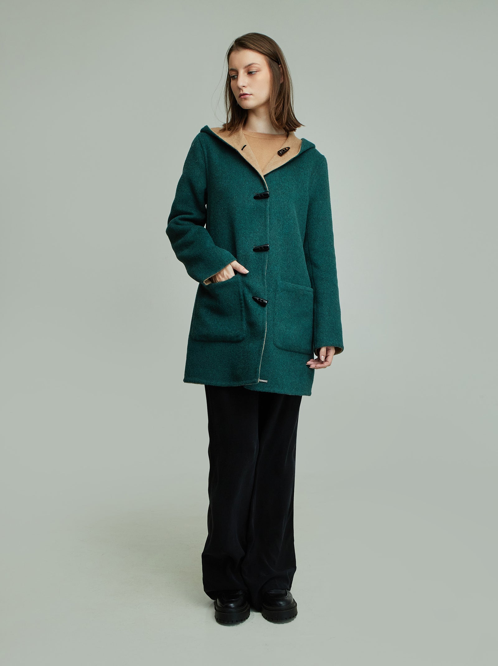 Alaia Baby Alpaca Coat in Green