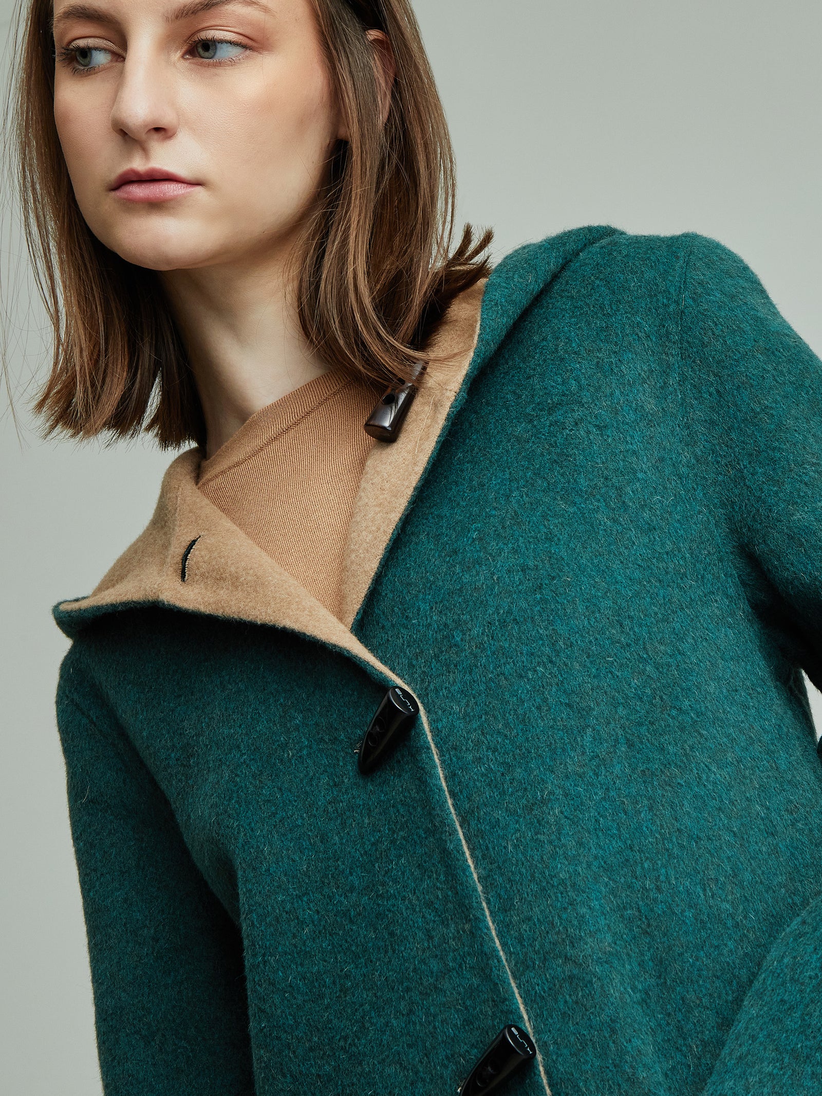 Alaia Baby Alpaca Coat in Green