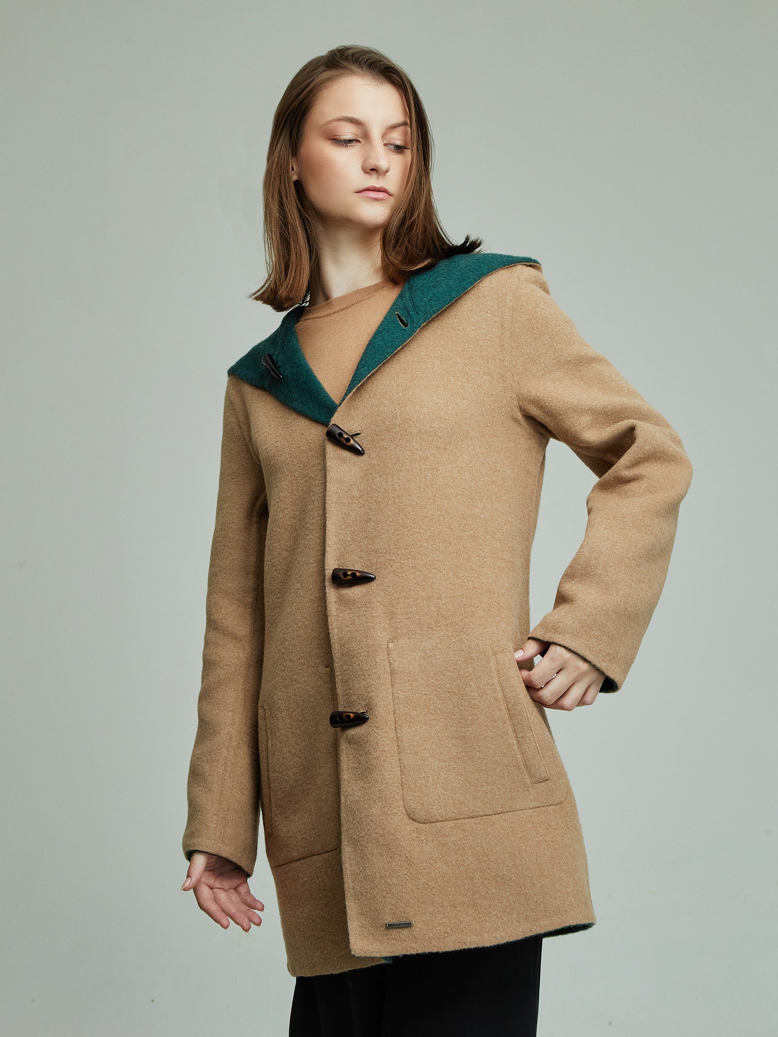 Alaia Baby Alpaca Coat in Green