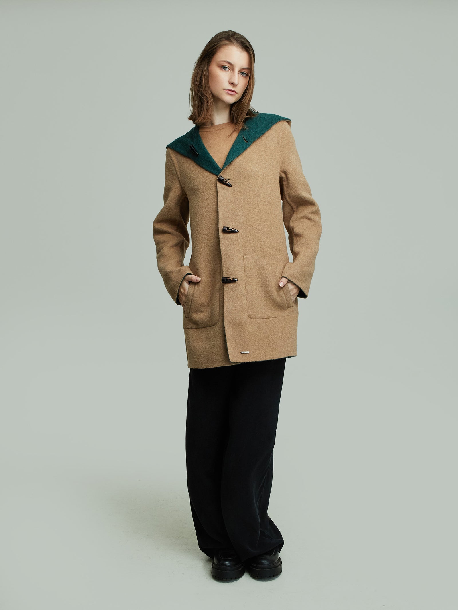 Alaia Baby Alpaca Coat in Green