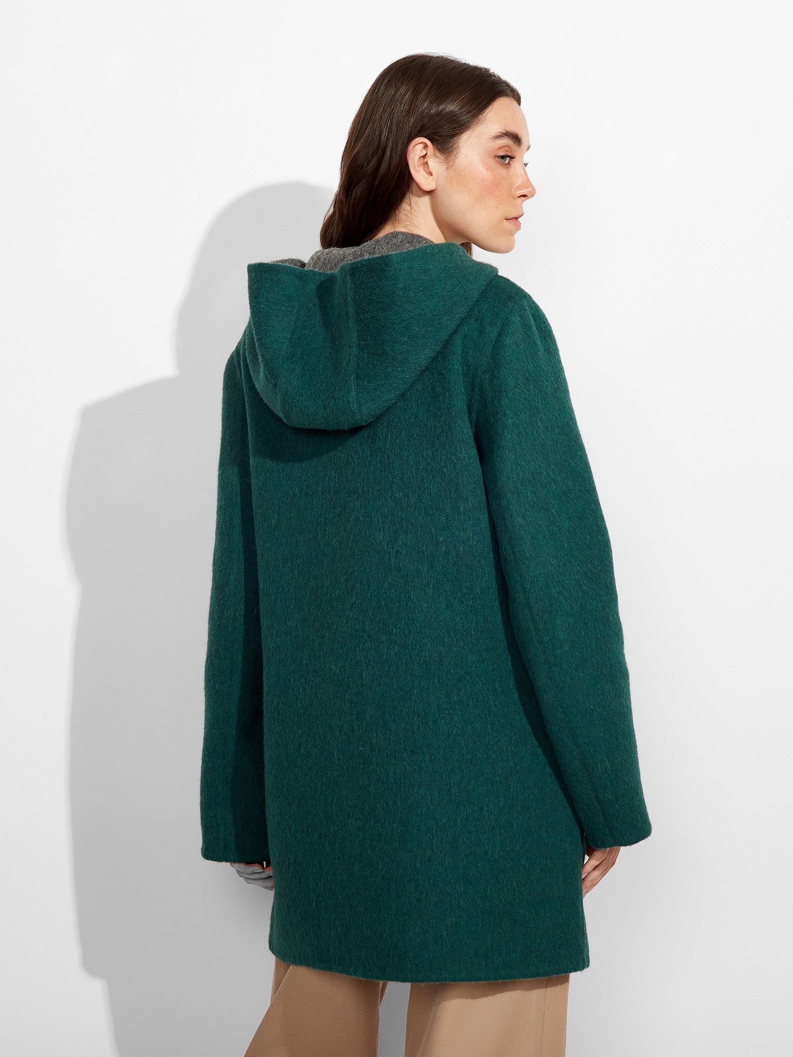 Abrigo Alaia De Baby Alpaca Color Verde