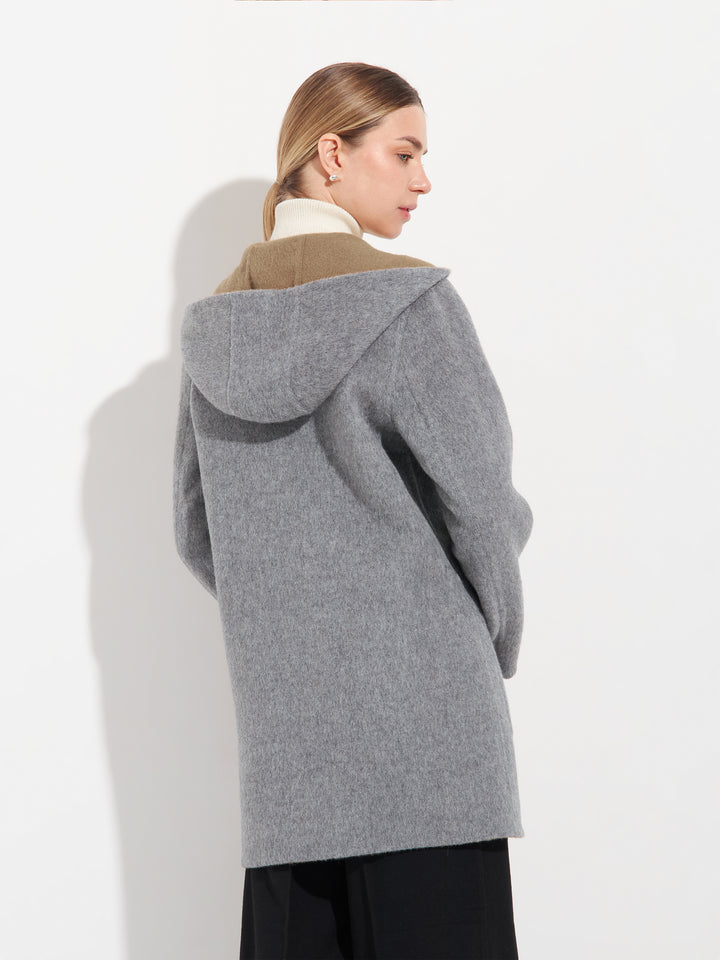 Abrigo Alaia De Baby Alpaca Color Gris