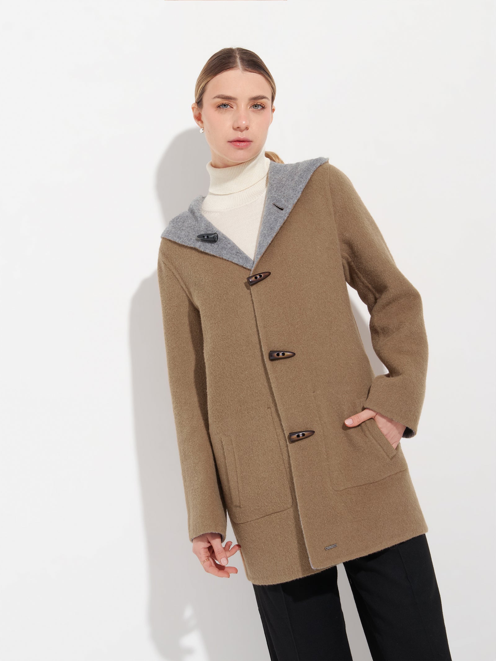 Abrigo Alaia De Baby Alpaca Color Gris