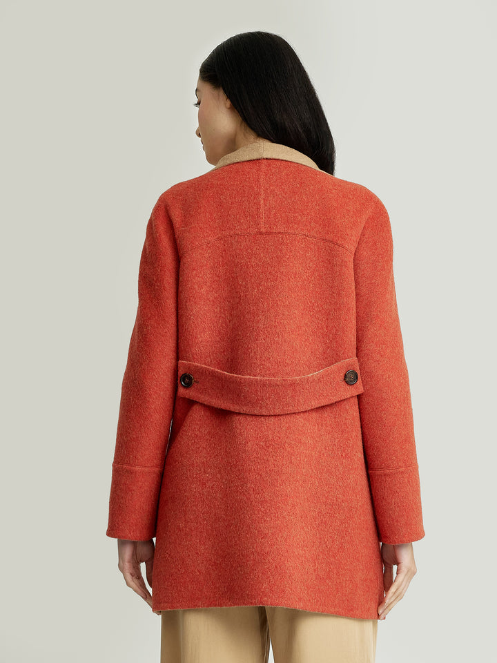Yuriel Baby Alpaca Coat in Orange