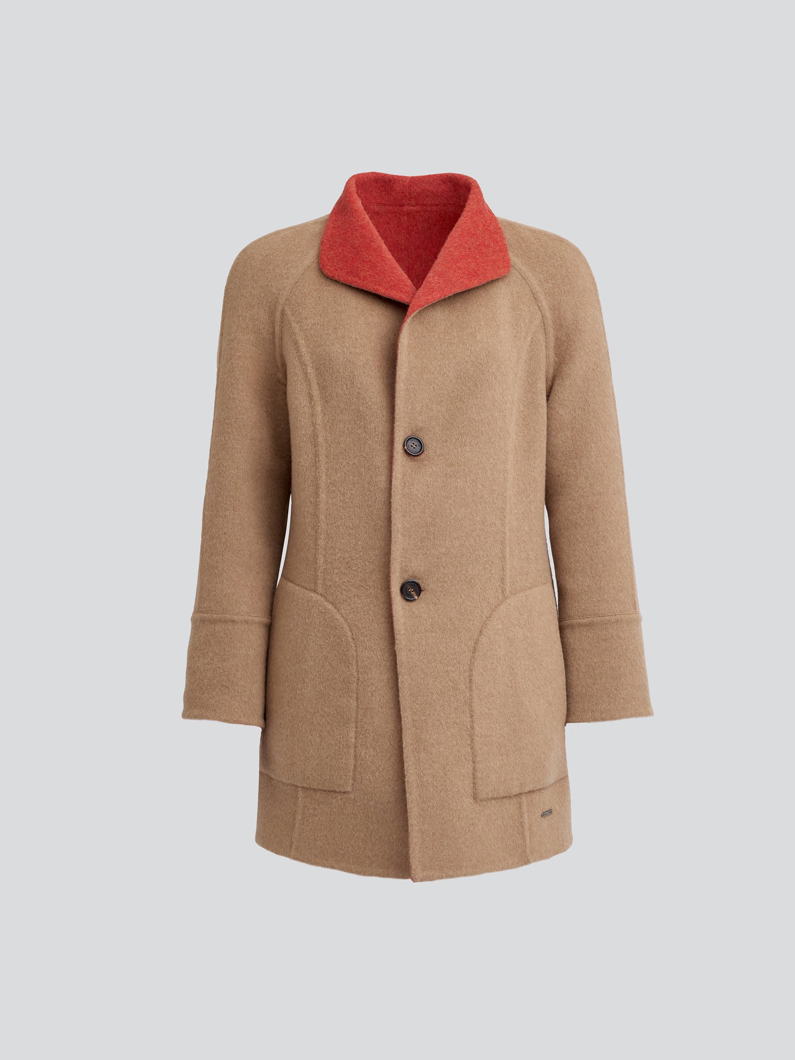 Yuriel Baby Alpaca Coat in Orange