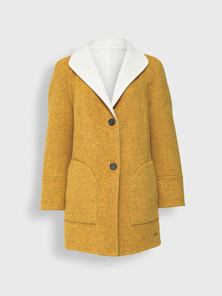 Yuriel Baby Alpaca Coat in Yellow