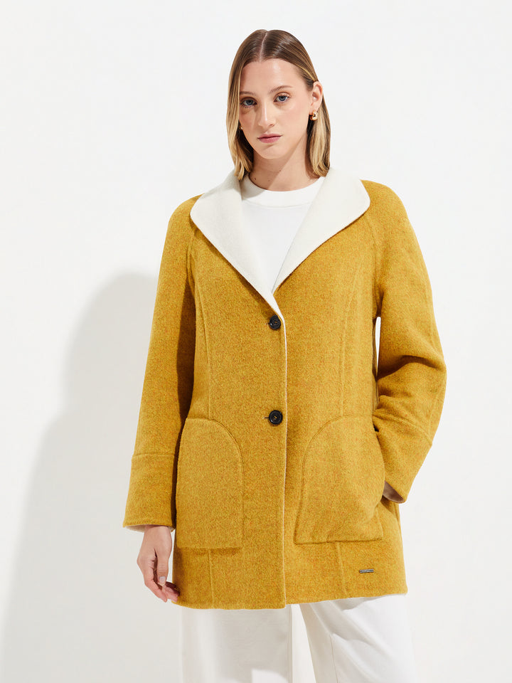 Yuriel Baby Alpaca Coat in Yellow