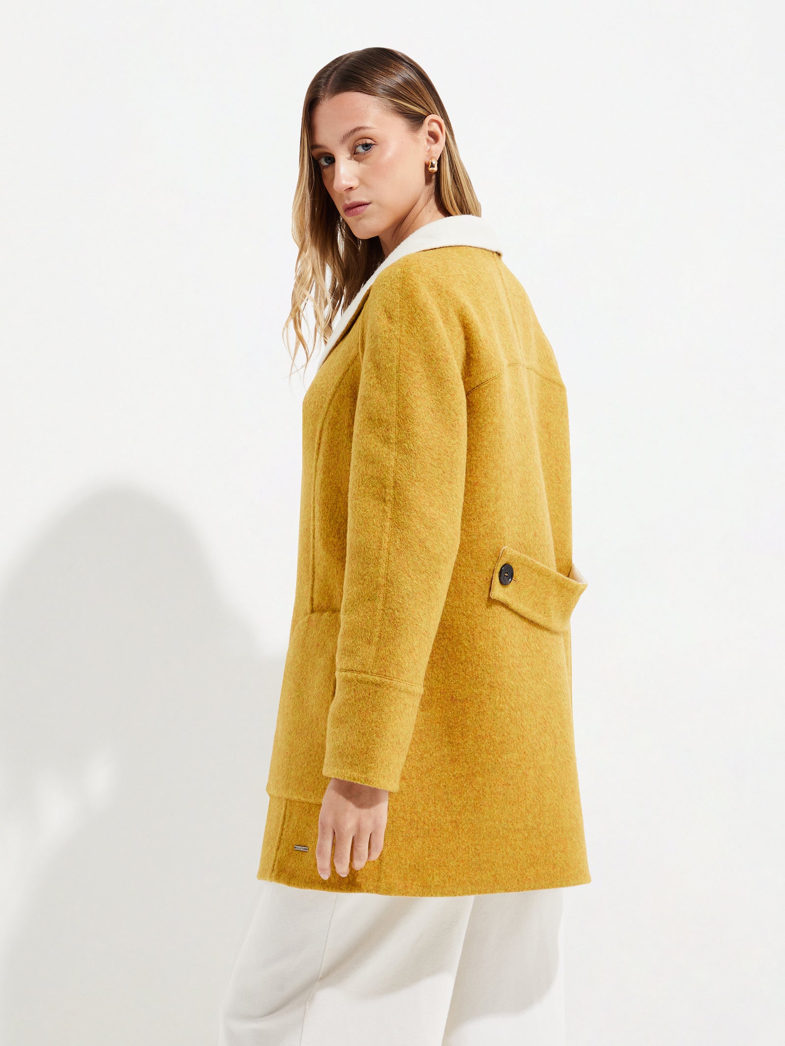 Yuriel Baby Alpaca Coat in Yellow