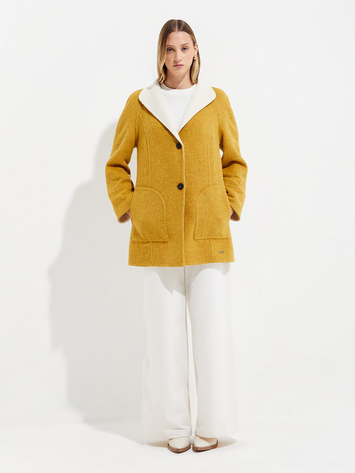 Yuriel Baby Alpaca Coat in Yellow