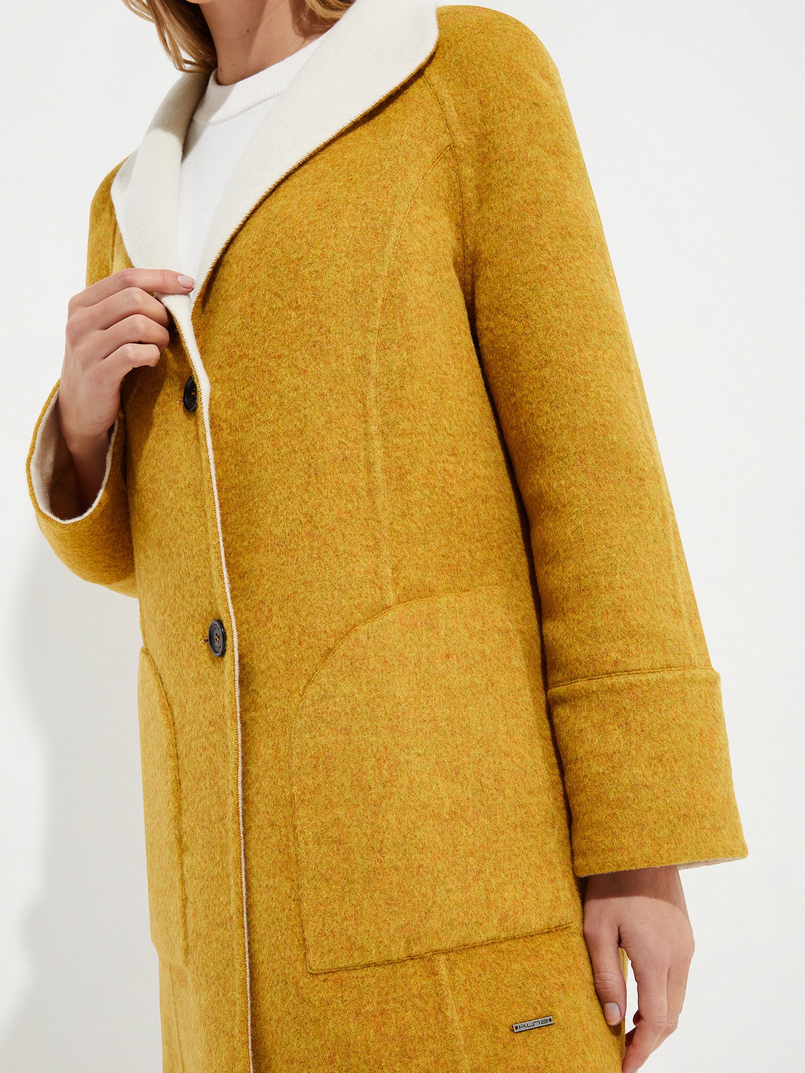 Yuriel Baby Alpaca Coat in Yellow
