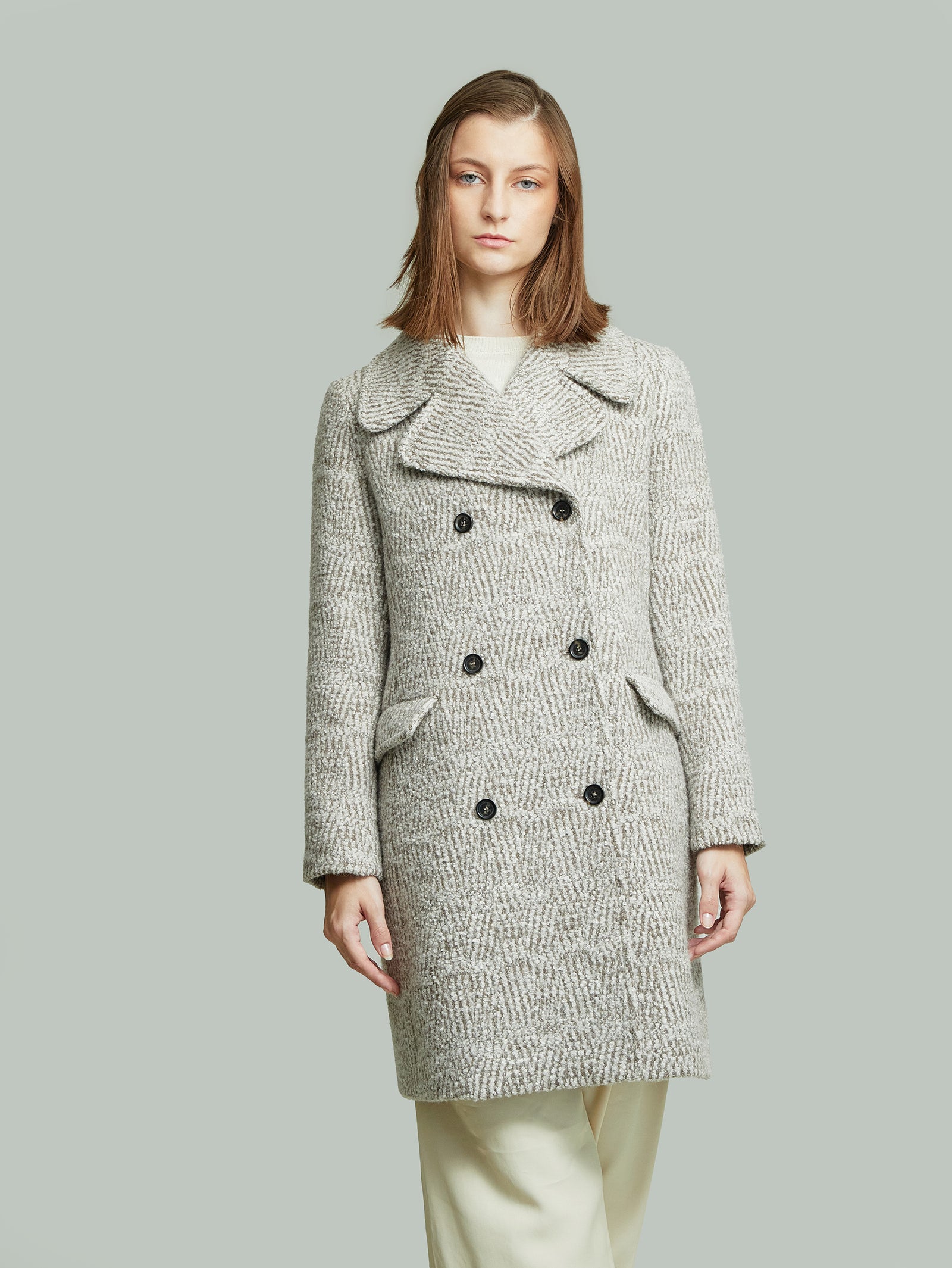 Yovana Baby Alpaca Coat in Beige