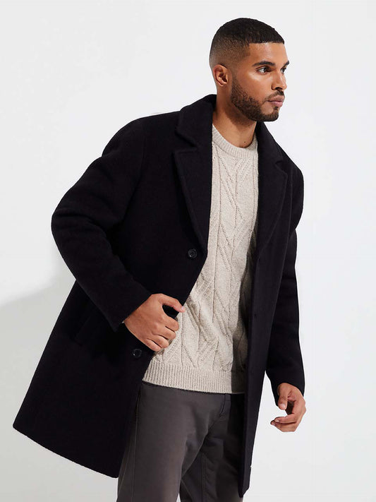 Ydalgo Baby Alpaca Coat Black