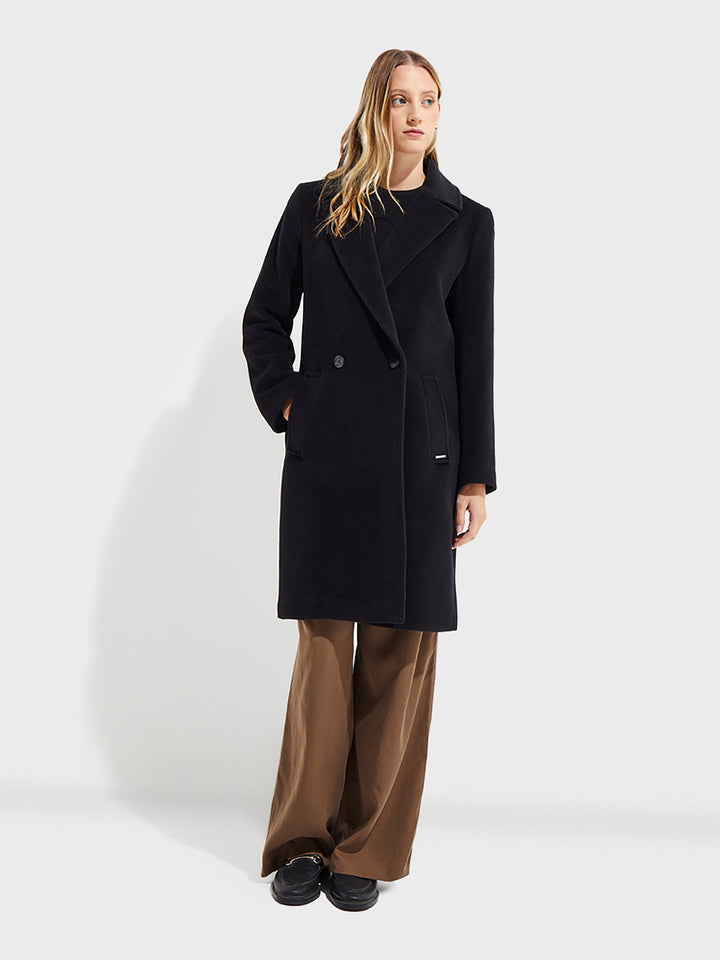 Yesenia Black Baby Alpaca and Wool Coat