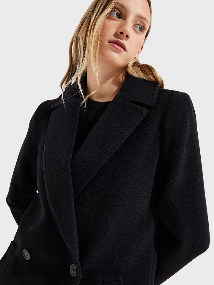 Yesenia Black Baby Alpaca and Wool Coat