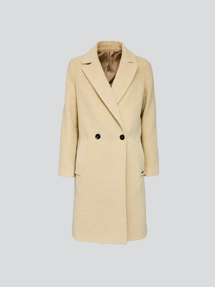 Yesenia Coat Made of Baby Alpaca &amp; Wool in Beige