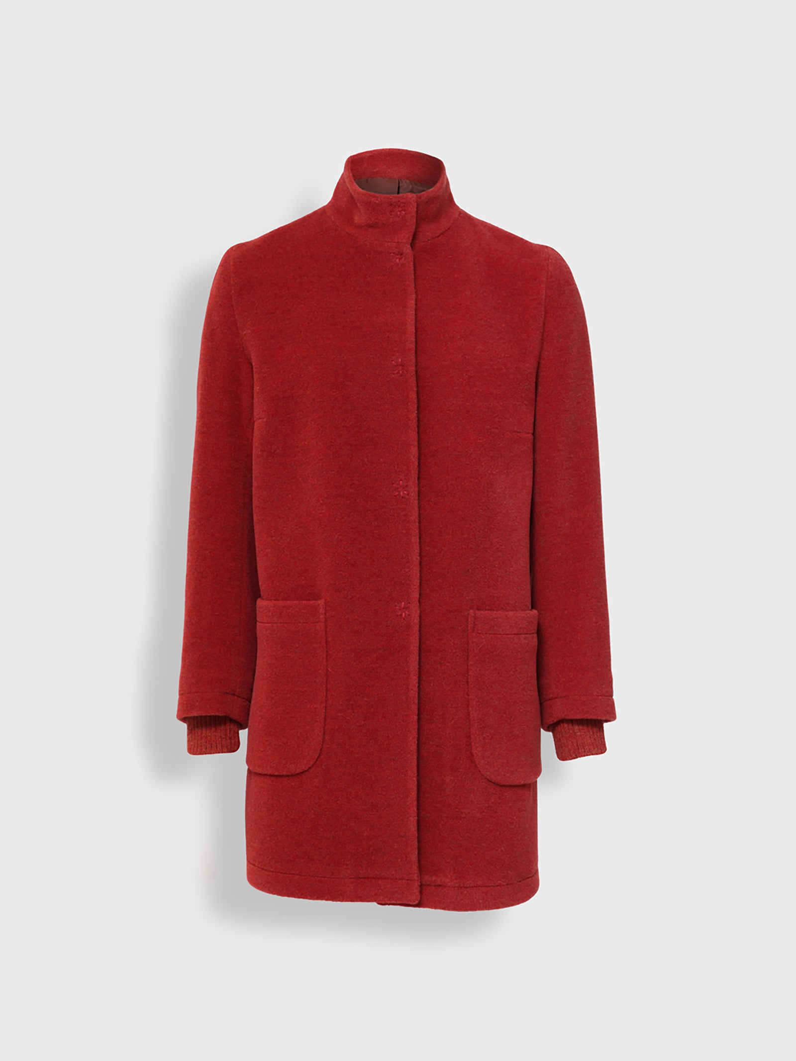 Ynes Orange Baby Alpaca and Wool Coat