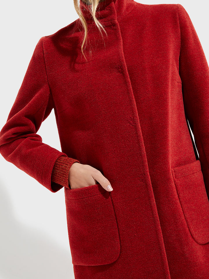 Ynes Orange Baby Alpaca and Wool Coat