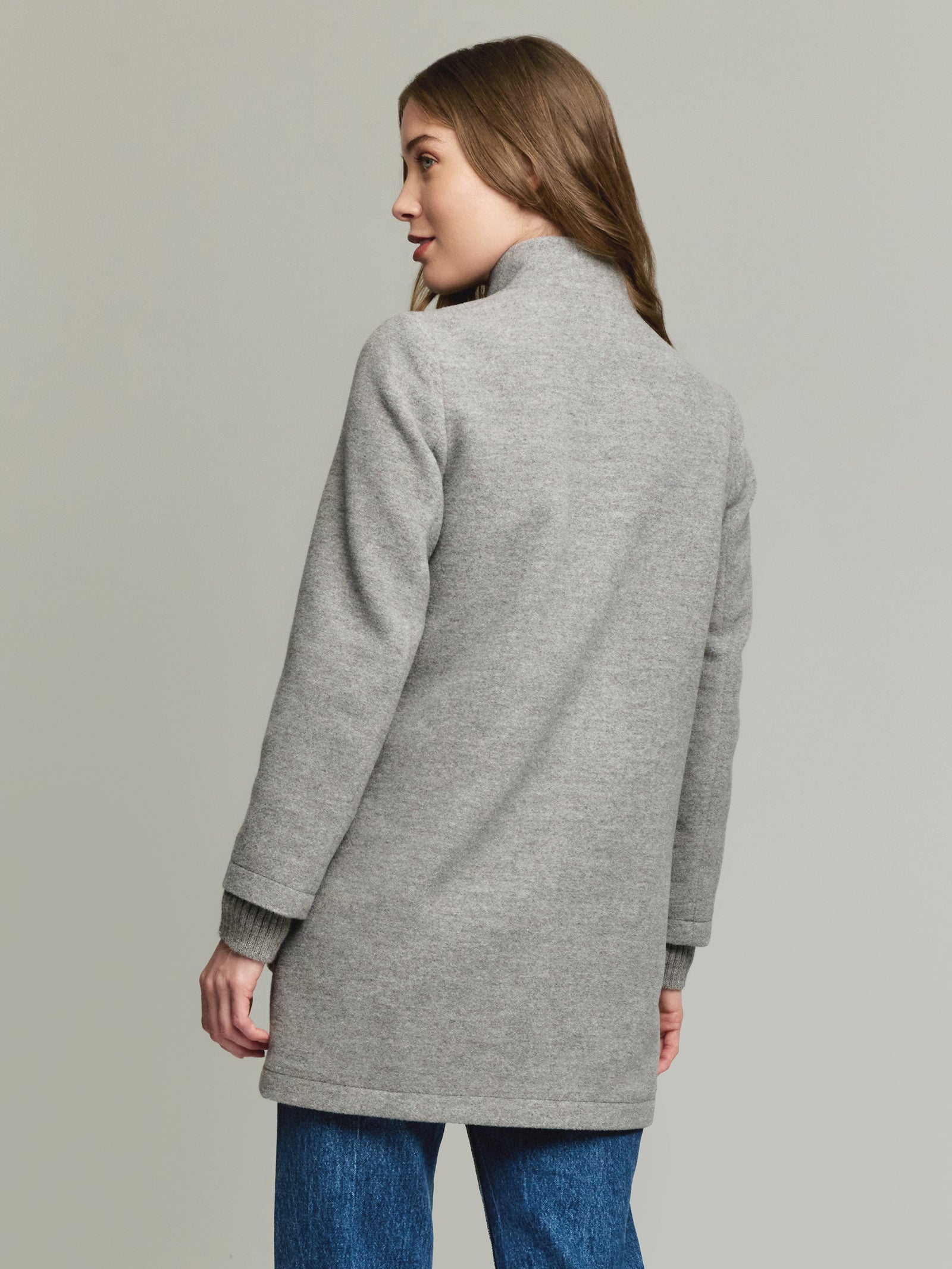 Abrigo Ynes De Baby Alpaca & Lana Color Gris