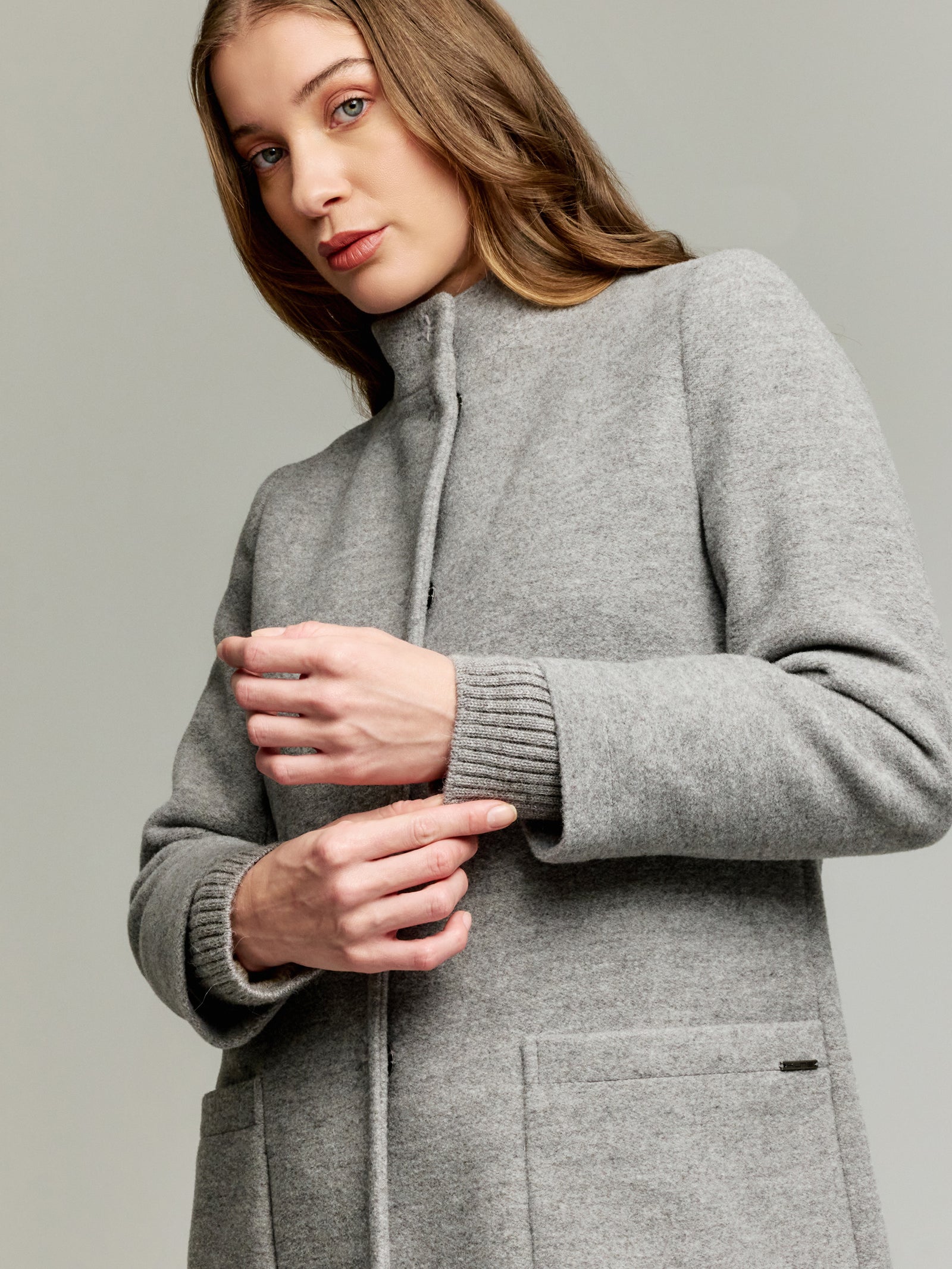 Abrigo Ynes De Baby Alpaca & Lana Color Gris