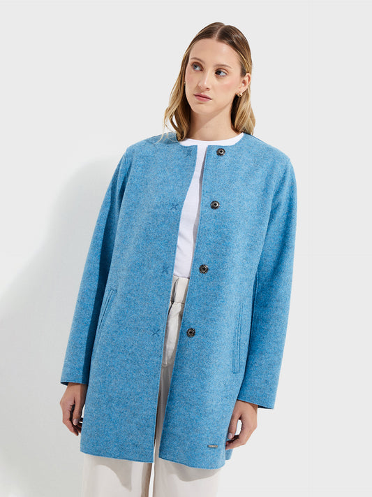 Urdina Alpaca and Wool Coat in Blue