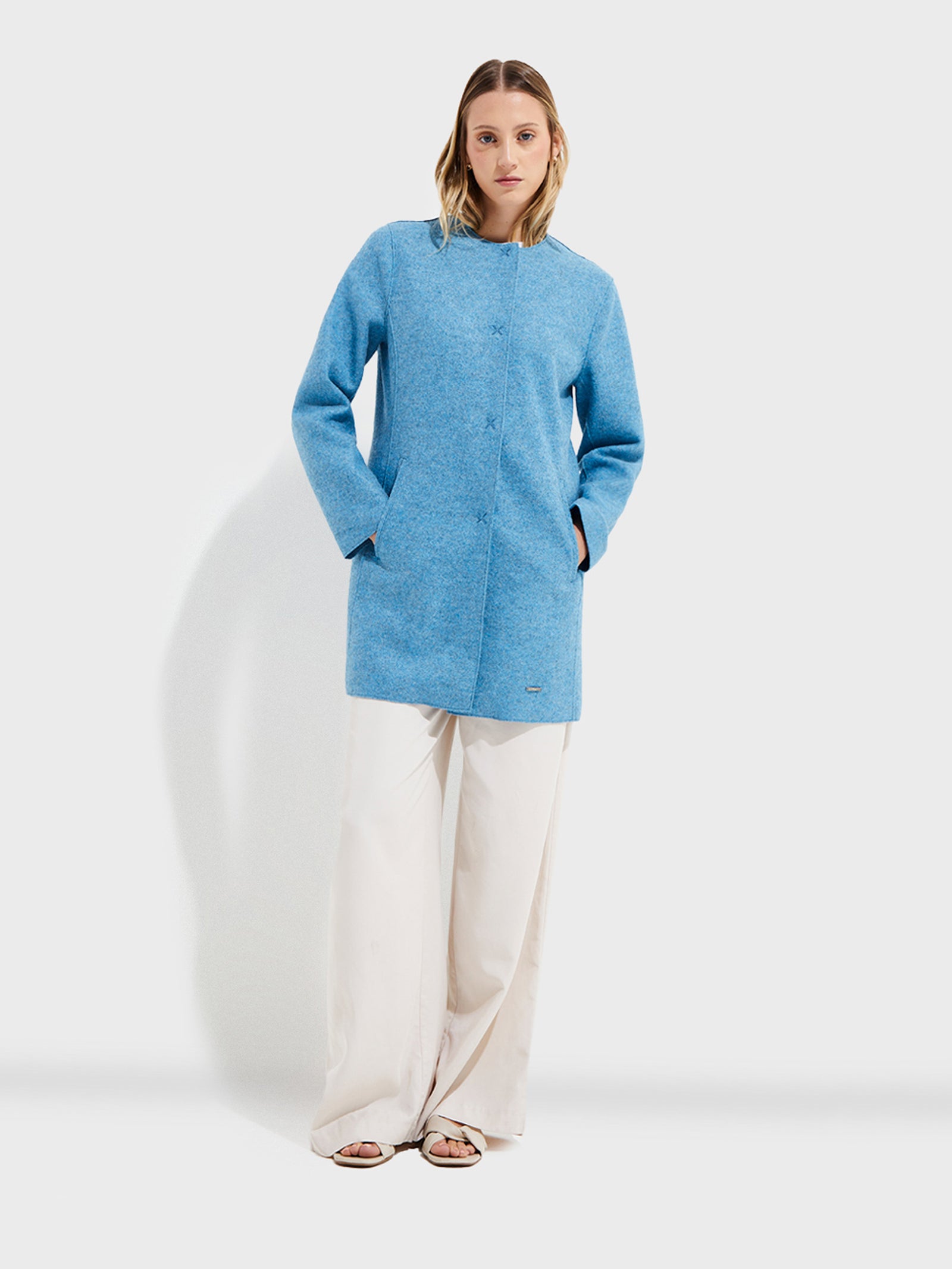 Urdina Alpaca and Wool Coat in Blue