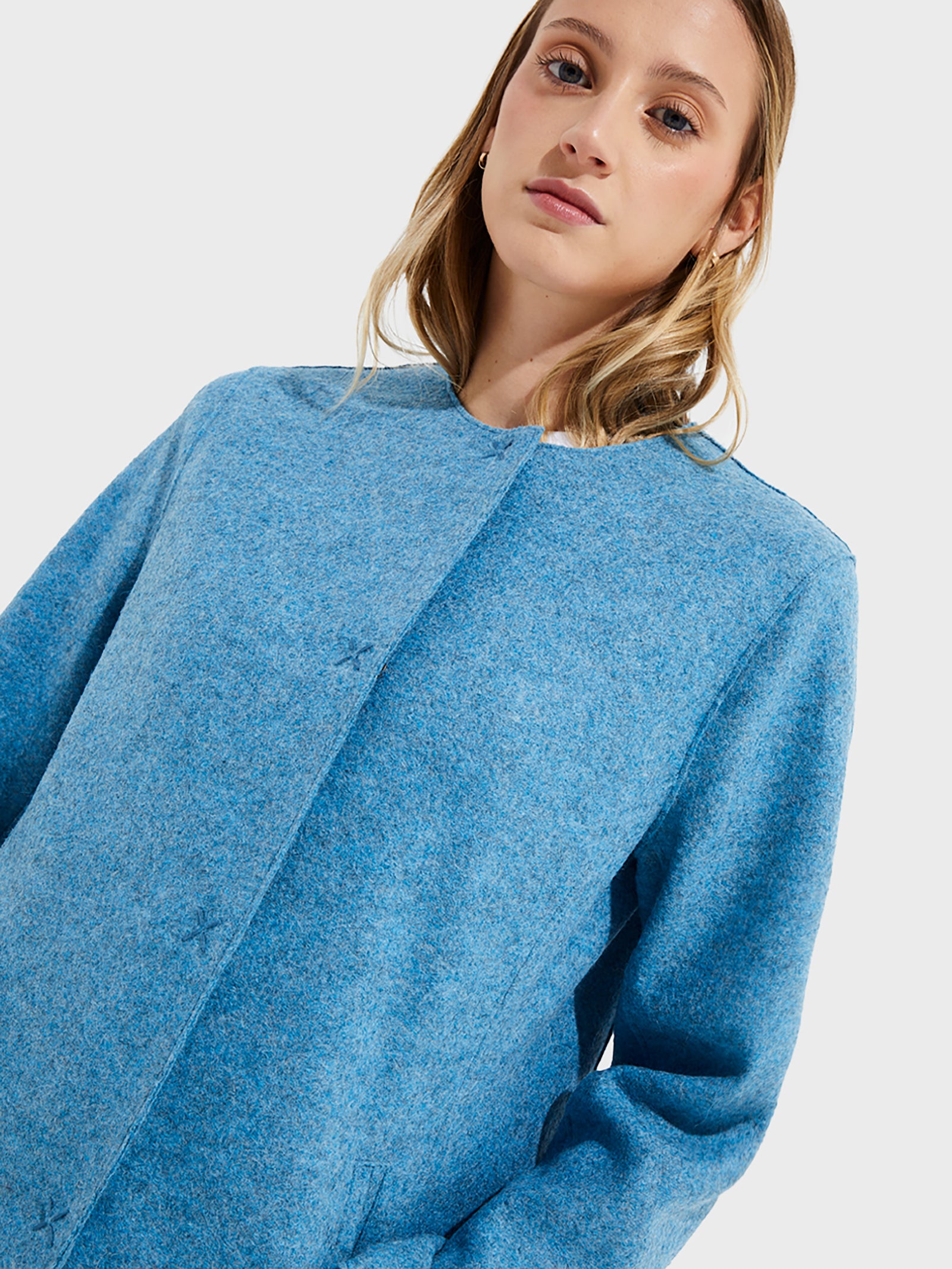 Urdina Alpaca and Wool Coat in Blue