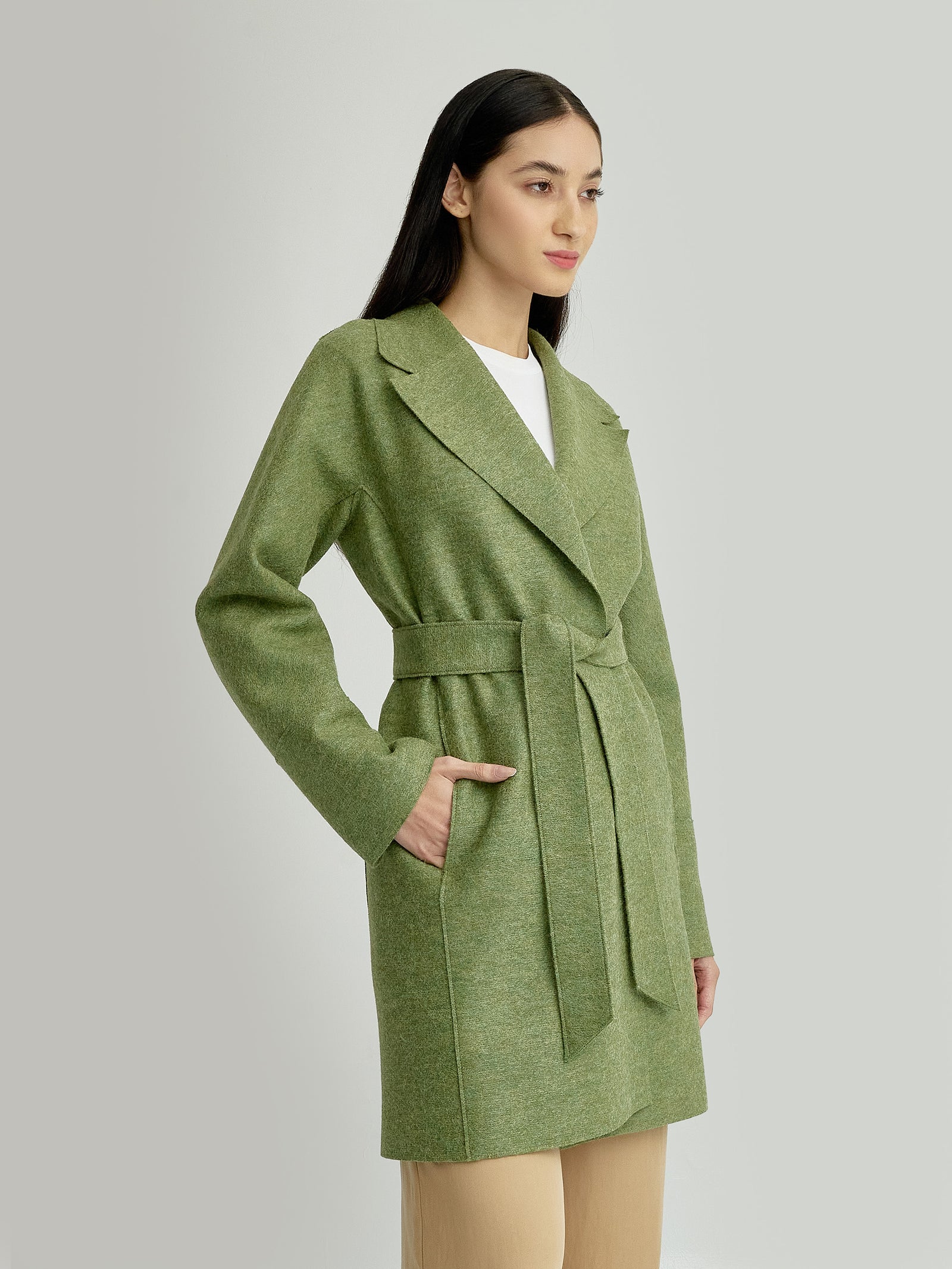 Yrene Alpaca Coat in Green
