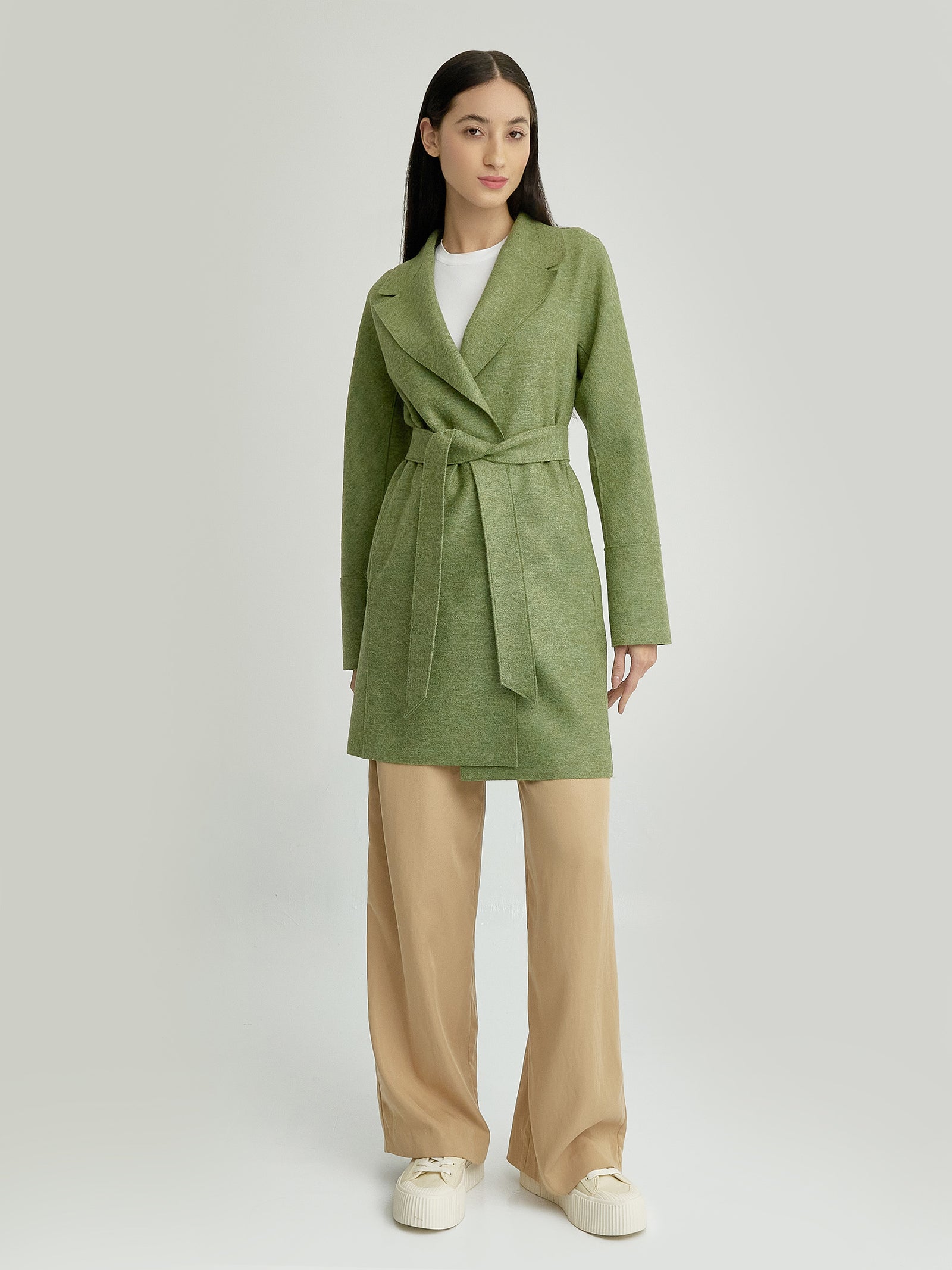 Yrene Alpaca Coat in Green