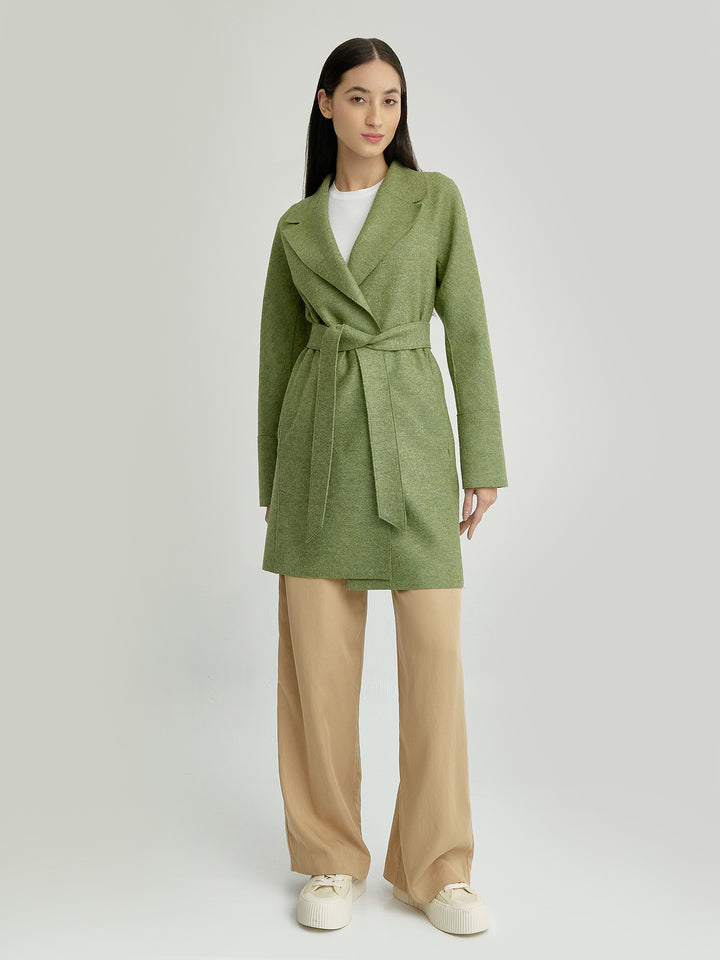 Yrene Alpaca Coat in Green