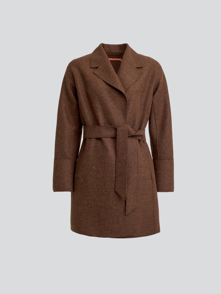 Yrene Alpaca Coat in Brown