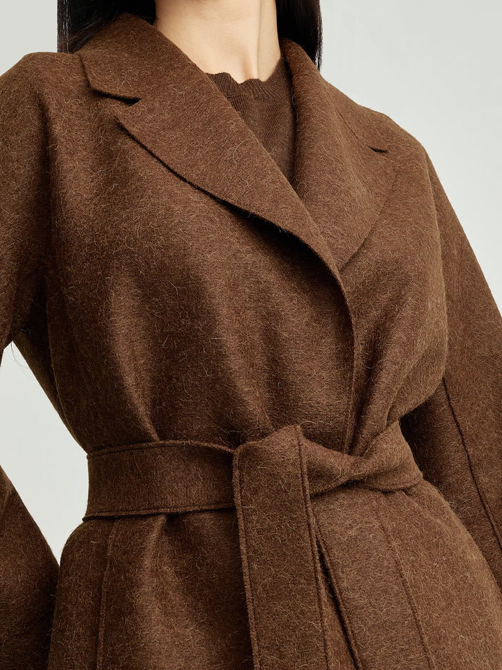 Yrene Alpaca Coat in Brown