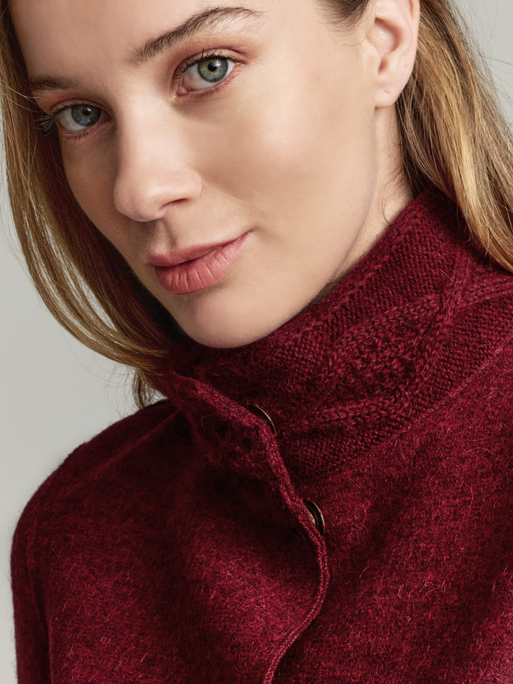 Yoko Alpaca Coat in Red