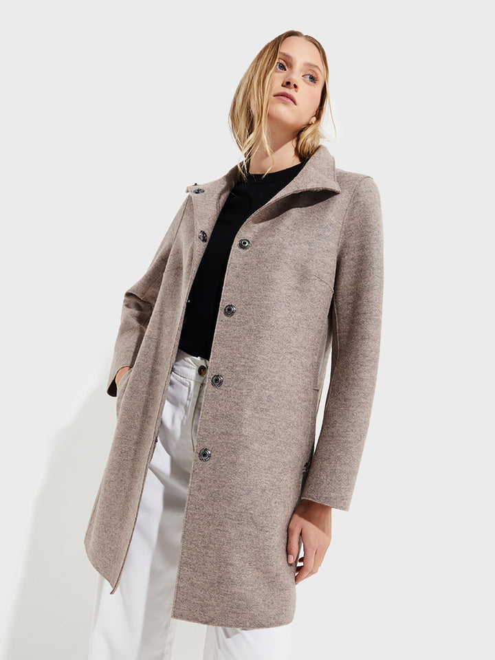 Yoko Beige Alpaca Coat