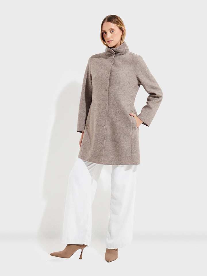 Yoko Beige Alpaca Coat