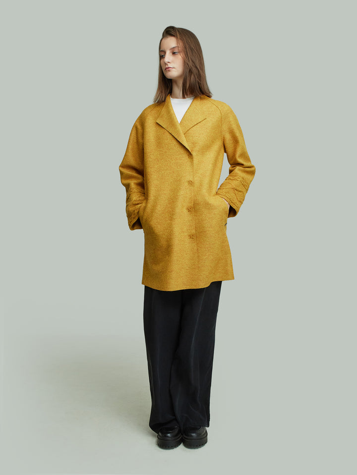 Yoshiko Alpaca Coat in Yellow